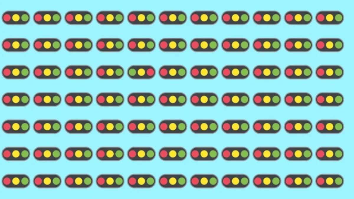 Find Out Which Traffic Light Is In A Different Order in This Observational skills puzzle