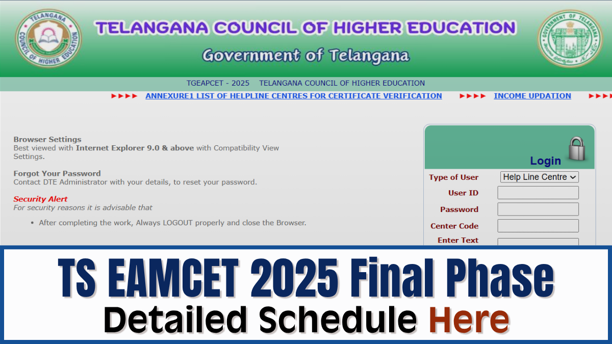 TS EAMCET 2025 Final Phase Counselling Starts August 5: Schedule, Process, and Key Details