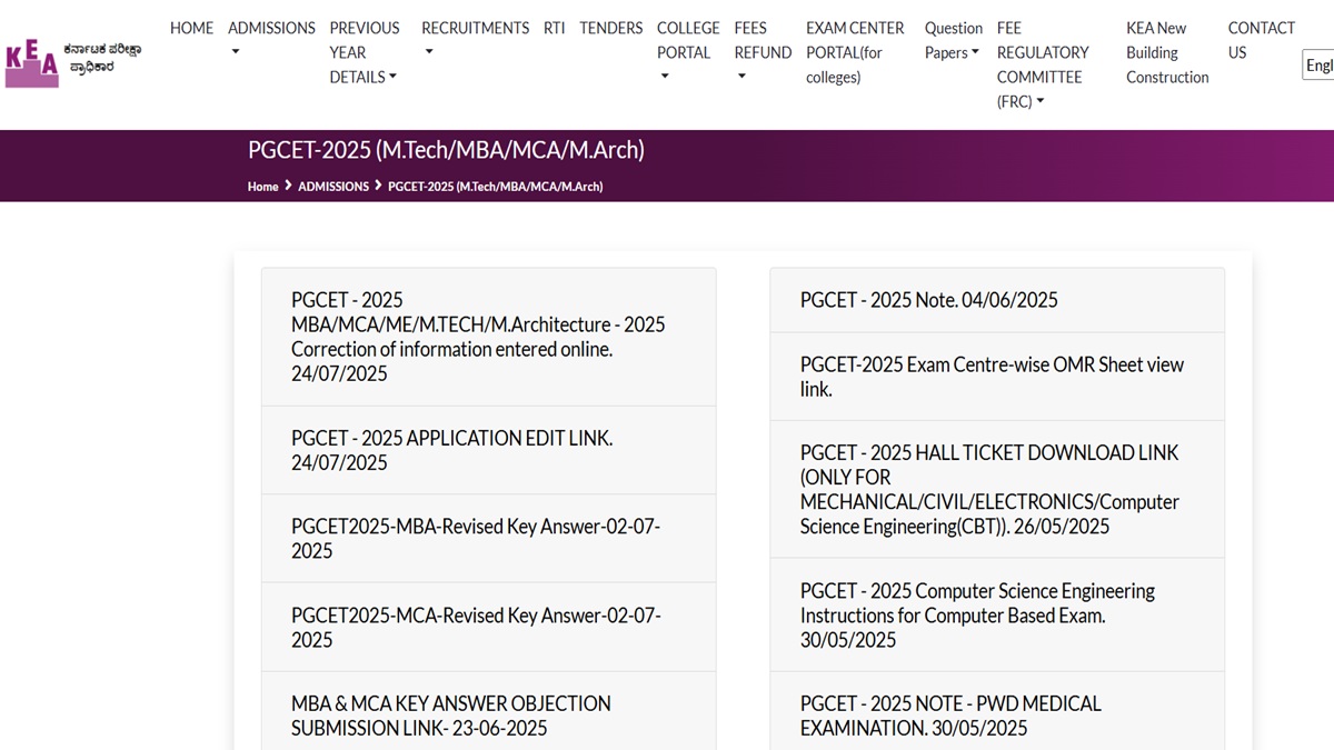 Karnataka PGCET Result 2025 Release Soon at kea.kar.nic.in, Check Expected Date and Time, Official Announcement Here