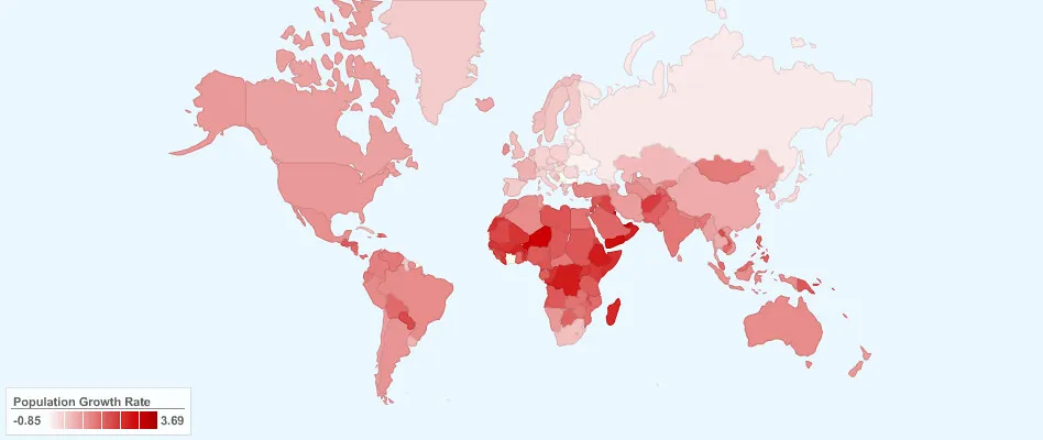 Find the List of top 10 Countries with Declining Population below.
