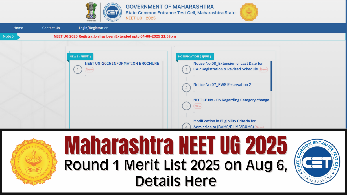 Maharashtra NEET Counselling 2025: MH CET UG Round 1 Merit List Release Today at medicalug2025.mahacet.org; Check Your Counselling Status Here