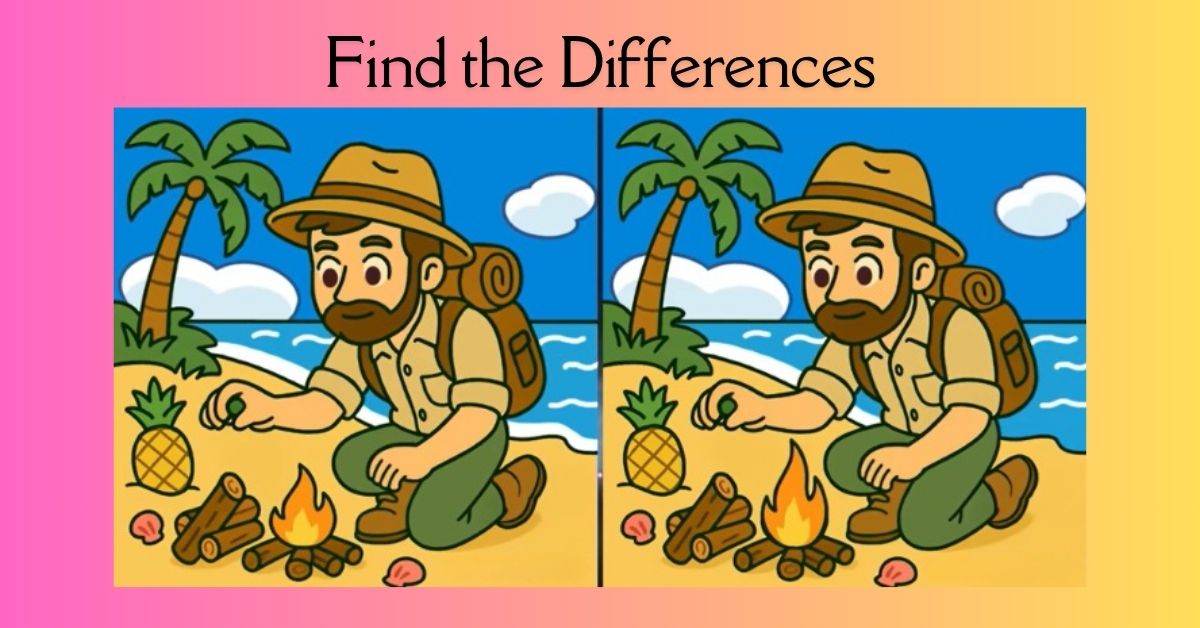 Spot the 3 Differences in Man Lighting Up A Bonfire Beat the 37-Second Challenge!