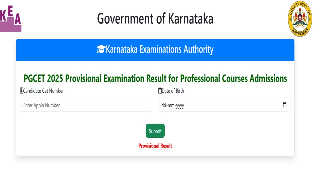 Karnataka PGCET Result 2025 OUT, Download Scorecard at cetonline.karnataka.gov.in