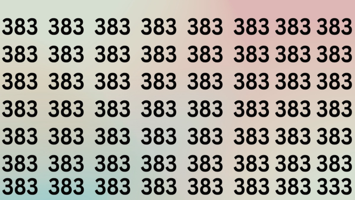 Visual Illusion: You Have Sharp Eyes if You Can Spot 333 in 3 Seconds!