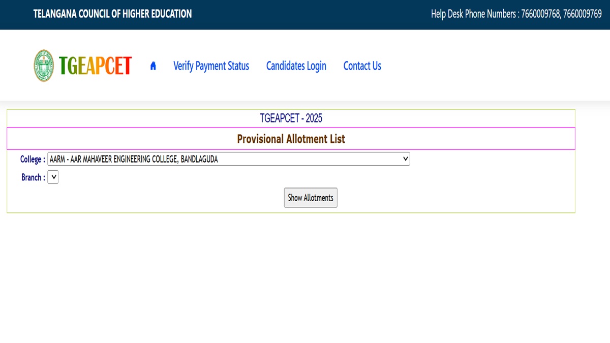 TS EAMCET 2025 Final Phase Allotment Out: Check at tgeapcet.nic.in