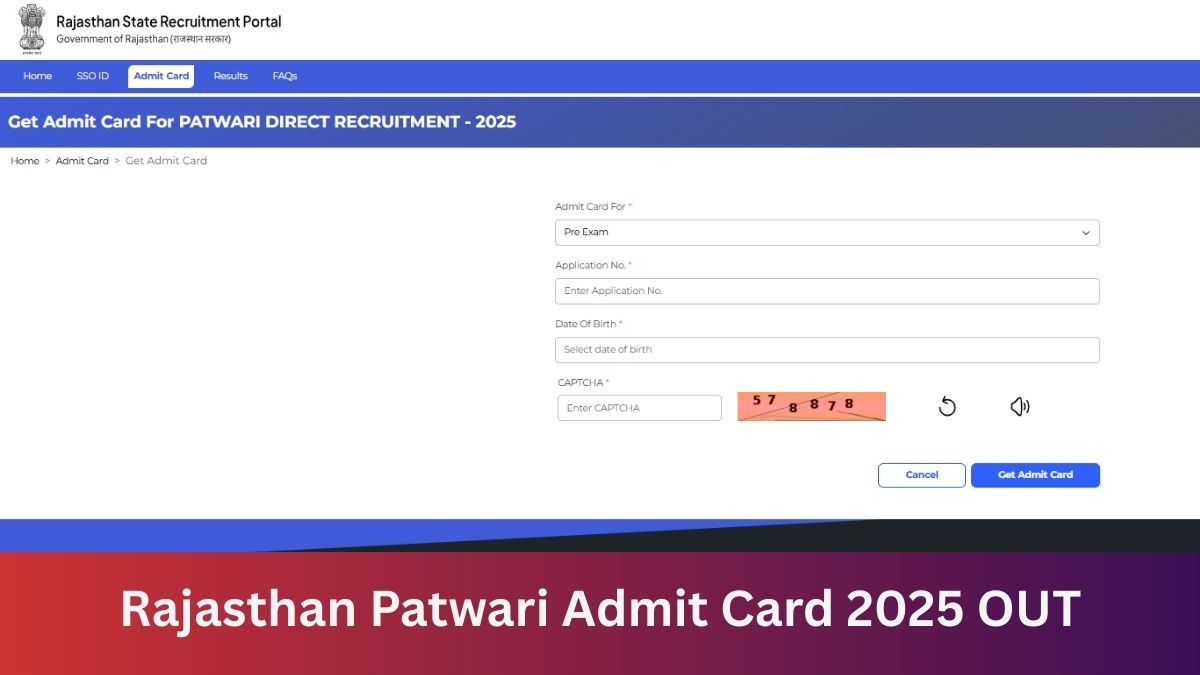 Patwari Admit Card 2025 Rajasthan [OUT]: राजस्थान पटवारी एडमिट कार्ड जारी, ये रहा Direct Link