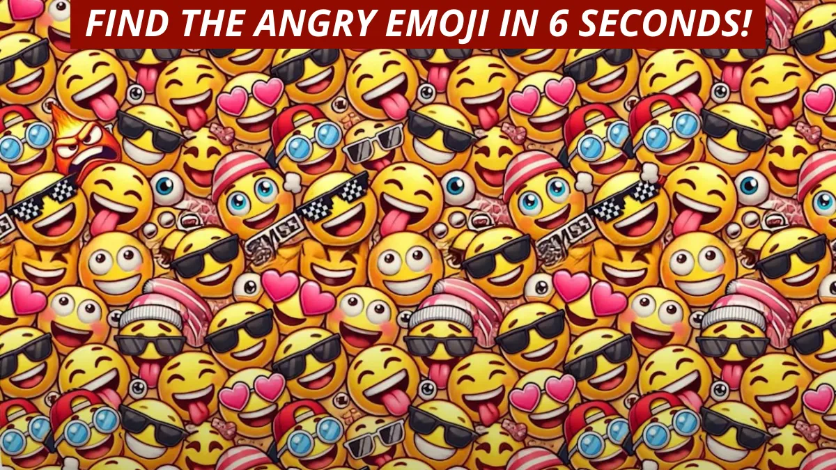 Optical Illusion: Spot the angry emoji in this emoji optical illusion in 6 seconds!