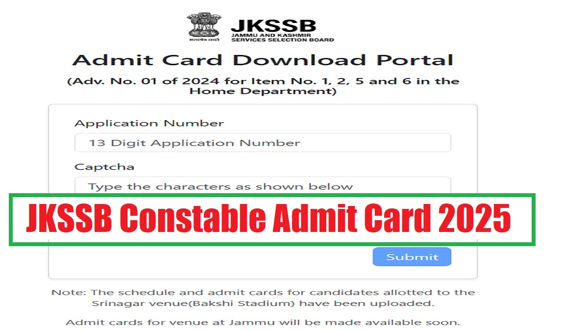 JKSSB Constable Admit Card 2025 Released at jkssb.nic.in, Download PET Exam Hall Ticket PDF - Link Here