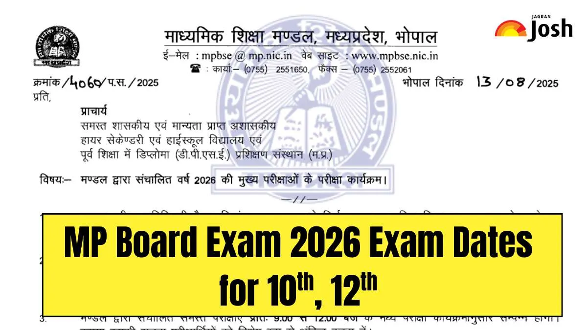 MP Board Exam 2026: Download MPBSE Main Exam Dates for High School and Intermediate PDF
