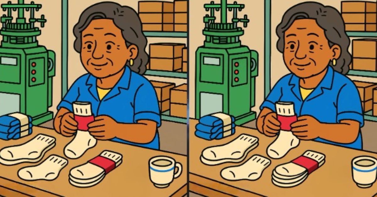 Spot the 3 Differences in Old Lady Packing Socks Beat the 47-Second Challenge!