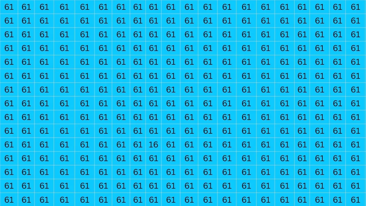 Find out the Odd Number “16” in this “61” Numerical Optical Illusion