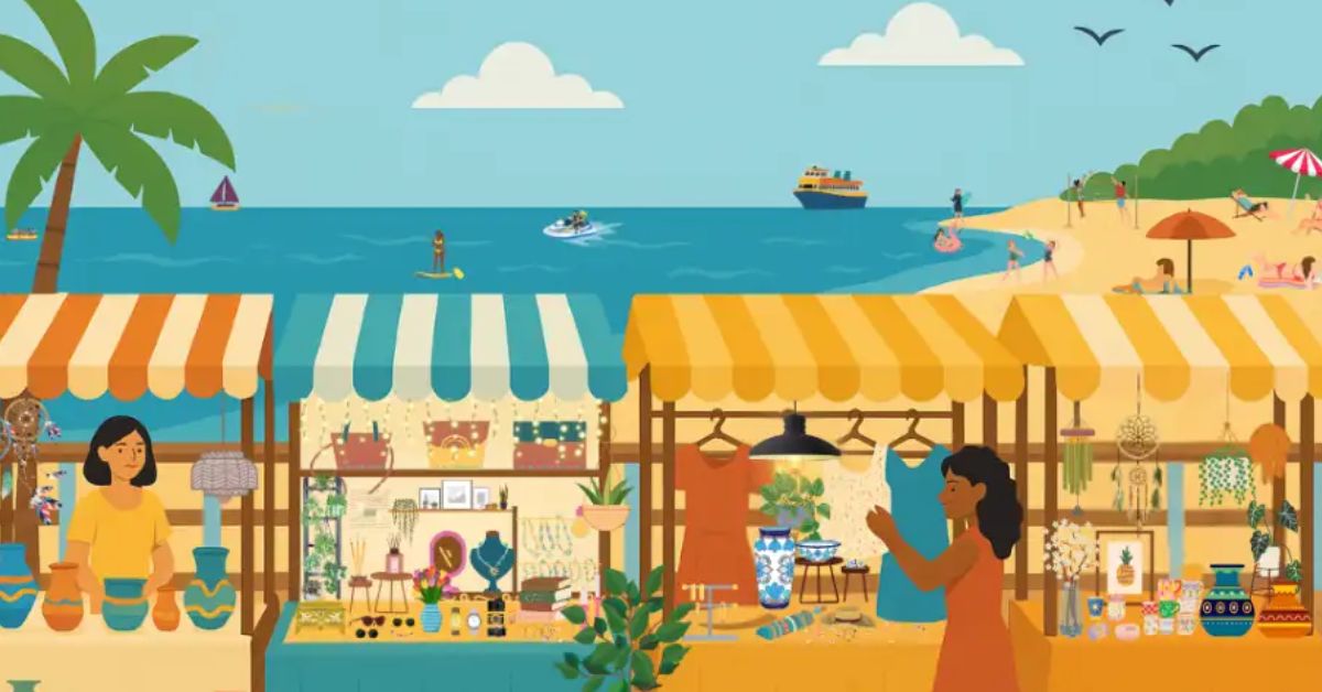 Puzzle Master Challenge: Only Those with a High IQ of 191 Can Uncover the Hidden Ring in This Busy Beach Market Scene