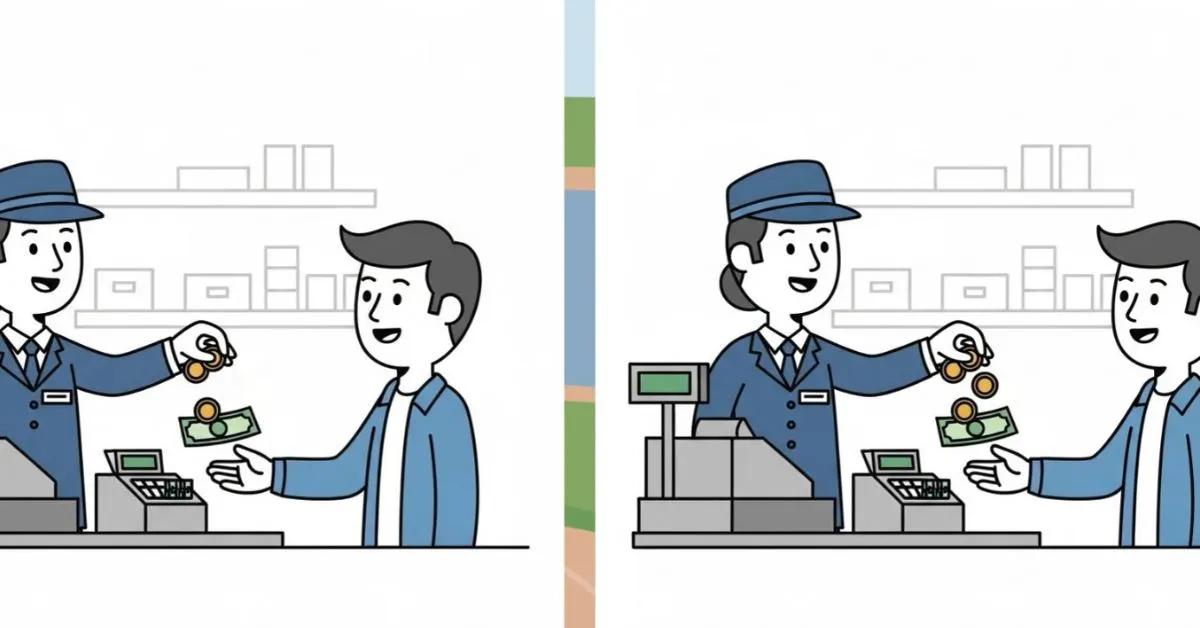 Spot 3 Differences in Cashier Giving Change