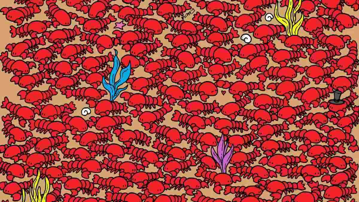 Four crabs are hiding among the lobsters! If you possess genius-level IQ, Find them in 25 seconds!
