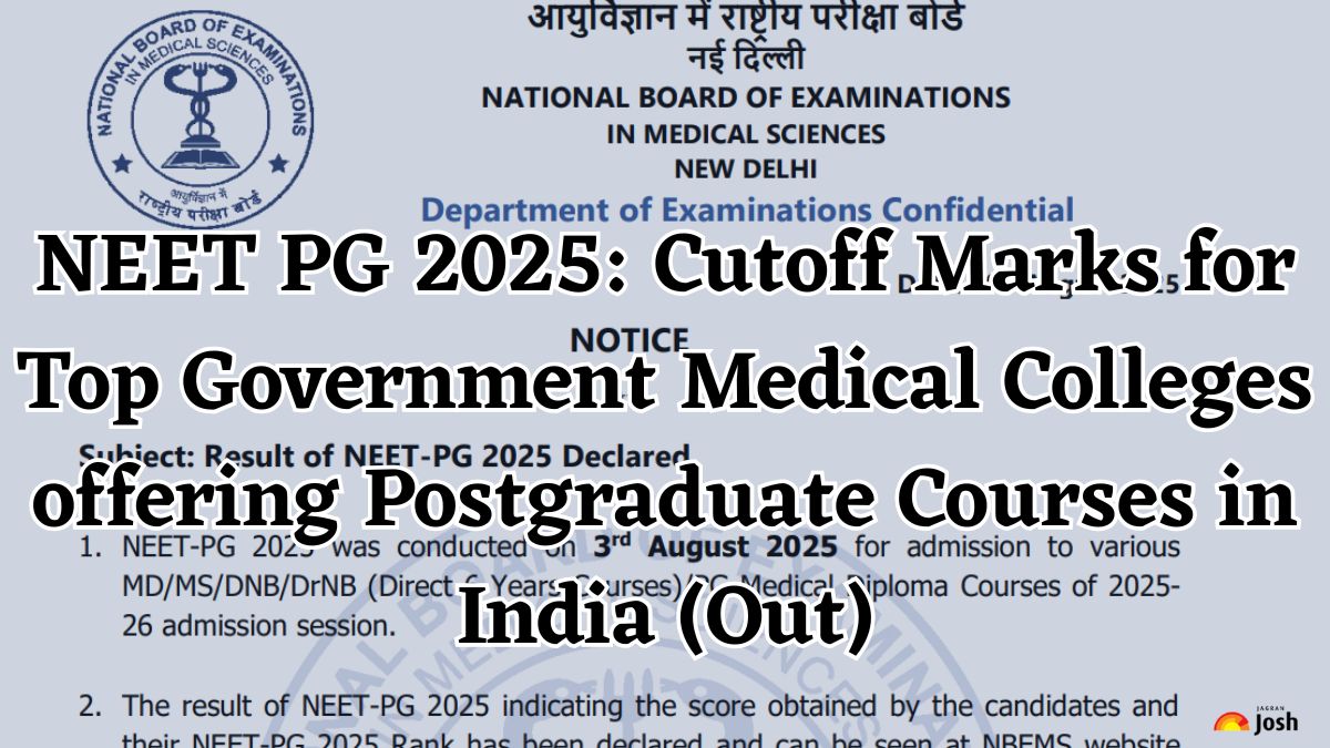NEET PG 2025: Cutoff Marks for Top Government Medical Colleges offering Postgraduate Courses in India (Out)
