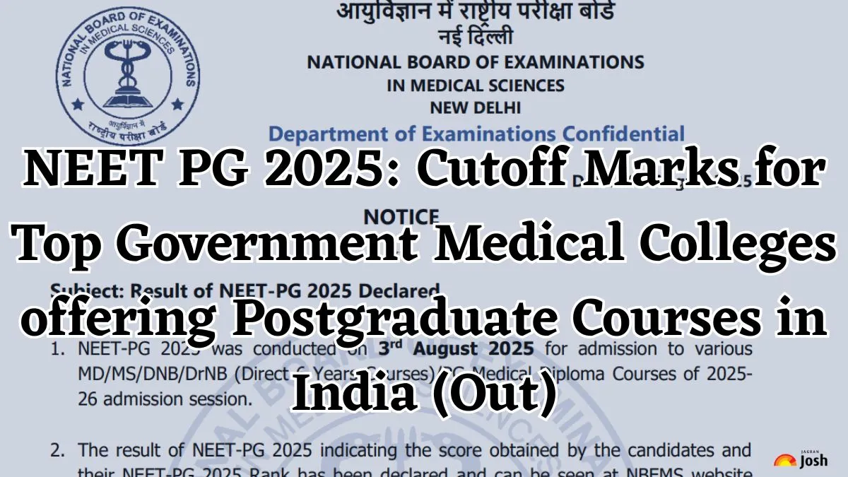 NEET PG 2025: Cutoff Marks for Top Government Medical Colleges offering Postgraduate Courses in India (Out)
