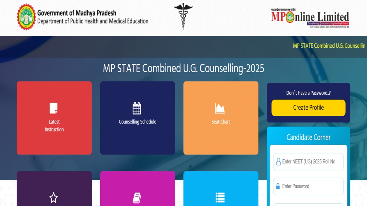 MP NEET UG Counselling 2025 Round 1 Allotment Cancelled, Fresh Allotments Today at dme.mponline.gov.in