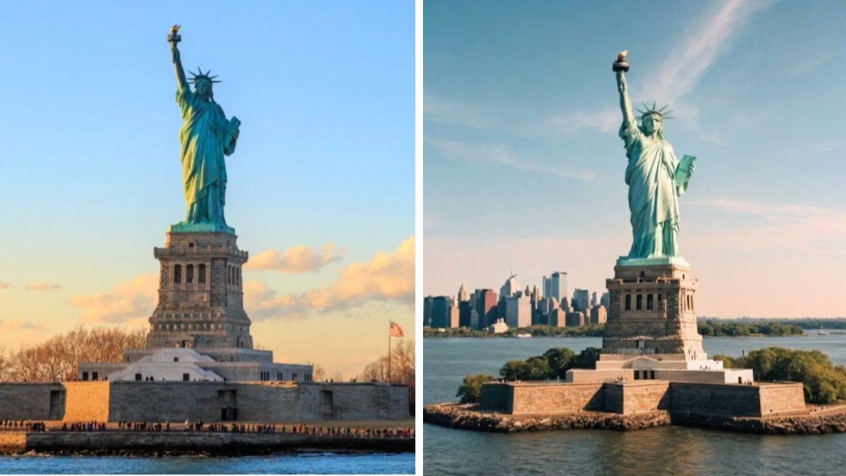 AI vs Real: Can You Tell Which Is The Real Statue of Liberty? Only 1% Pass This AI Image Quiz In 8 Seconds!