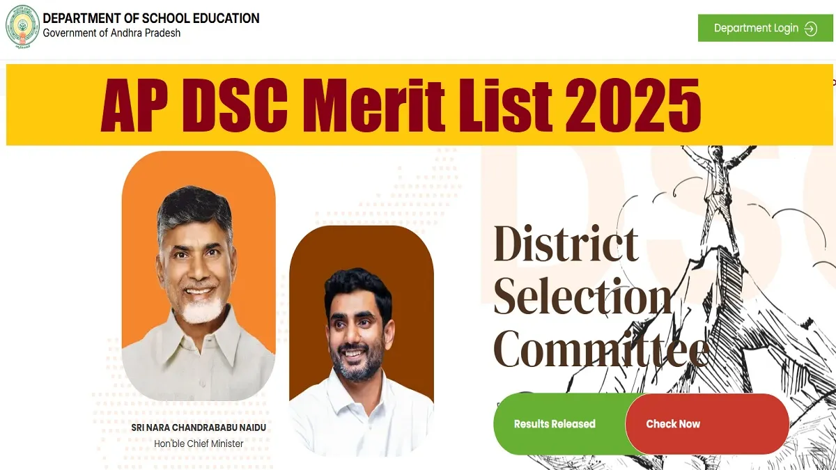AP DSC Merit List 2025: Check District wise merit lisf pdf here