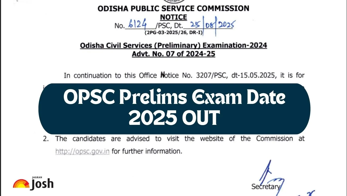 OPSC Prelims Exam Date 2025 OUT