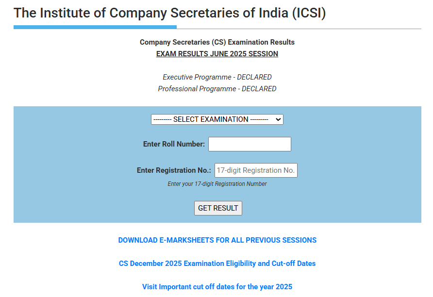 ICSI CS Executive Result 2025 Released; Check Toppers List Details With Name and Rank here