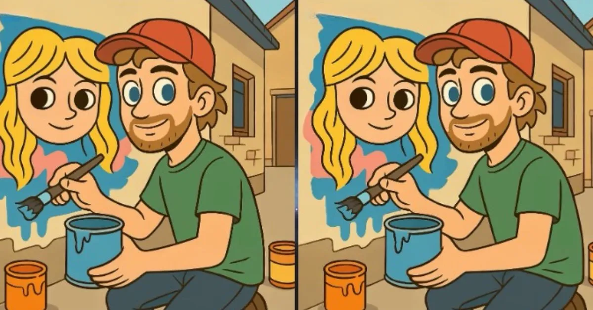 Find 3 Differences in Man Painting Mural