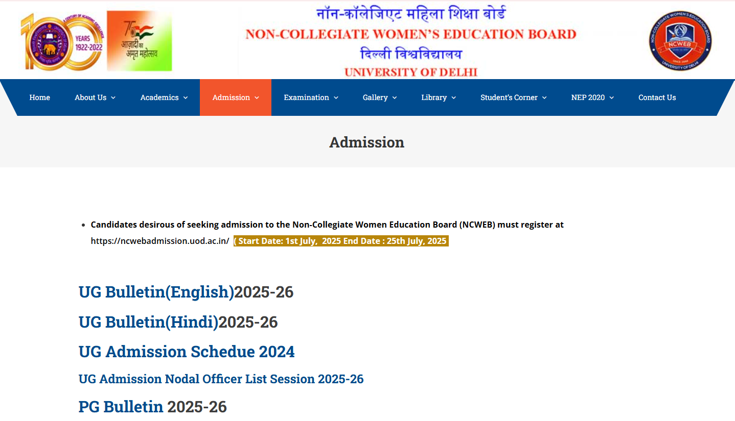 DU NCWEB 4th Cut-off 2025 Released ncweb.du.ac.in; Check Admission Details Here