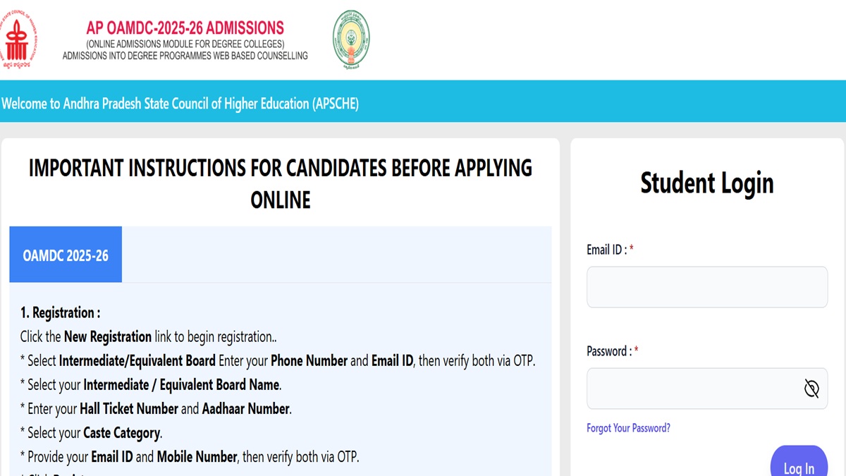 AP OAMDC 2025 Registration Close Today, Apply at oamdc.ucanapply.com