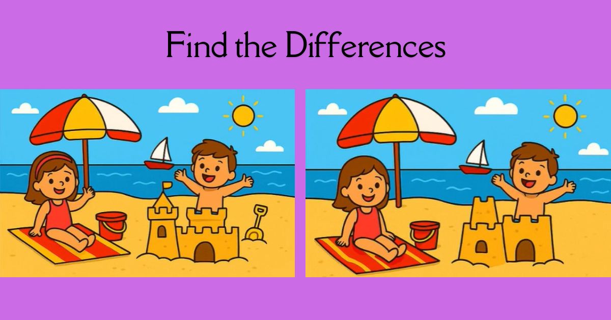 Spot the 5 Differences in Children Playing on the Beach Beat the 53-Second Challenge!
