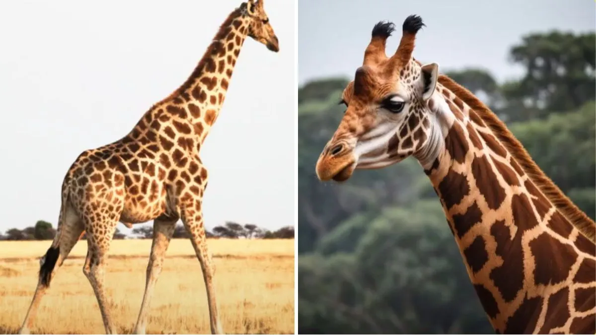 Which image of giraffe is AI-generated?