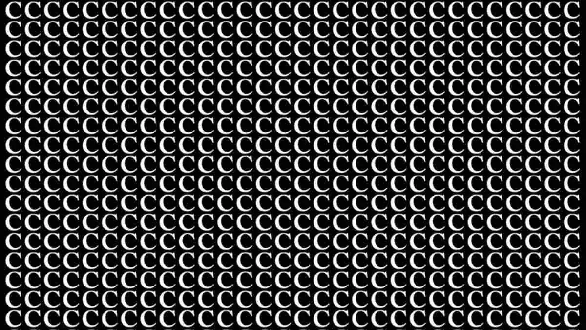 Spot the hidden letter in the maze of C's!