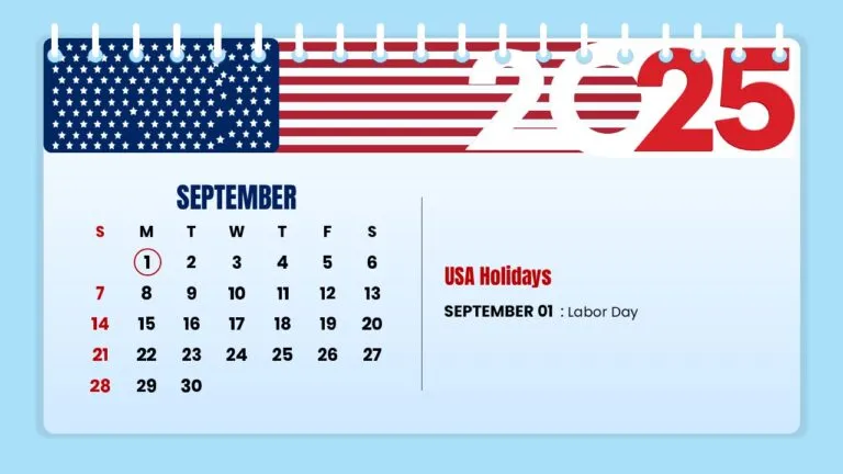 September US holidays in 2025, Courtesy - Slide Chef