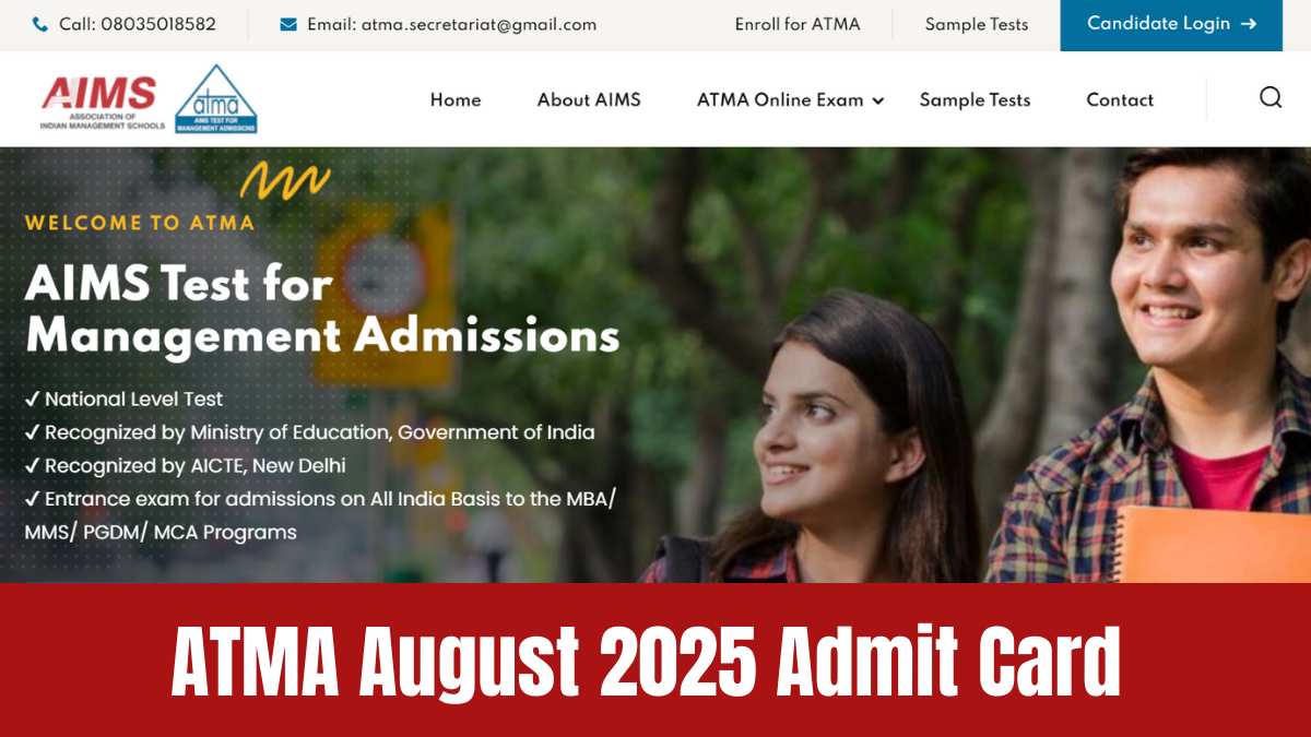 ATMA Admit Card 2025 for August Exam Release Today at atmaaims.com; Direct Link Here