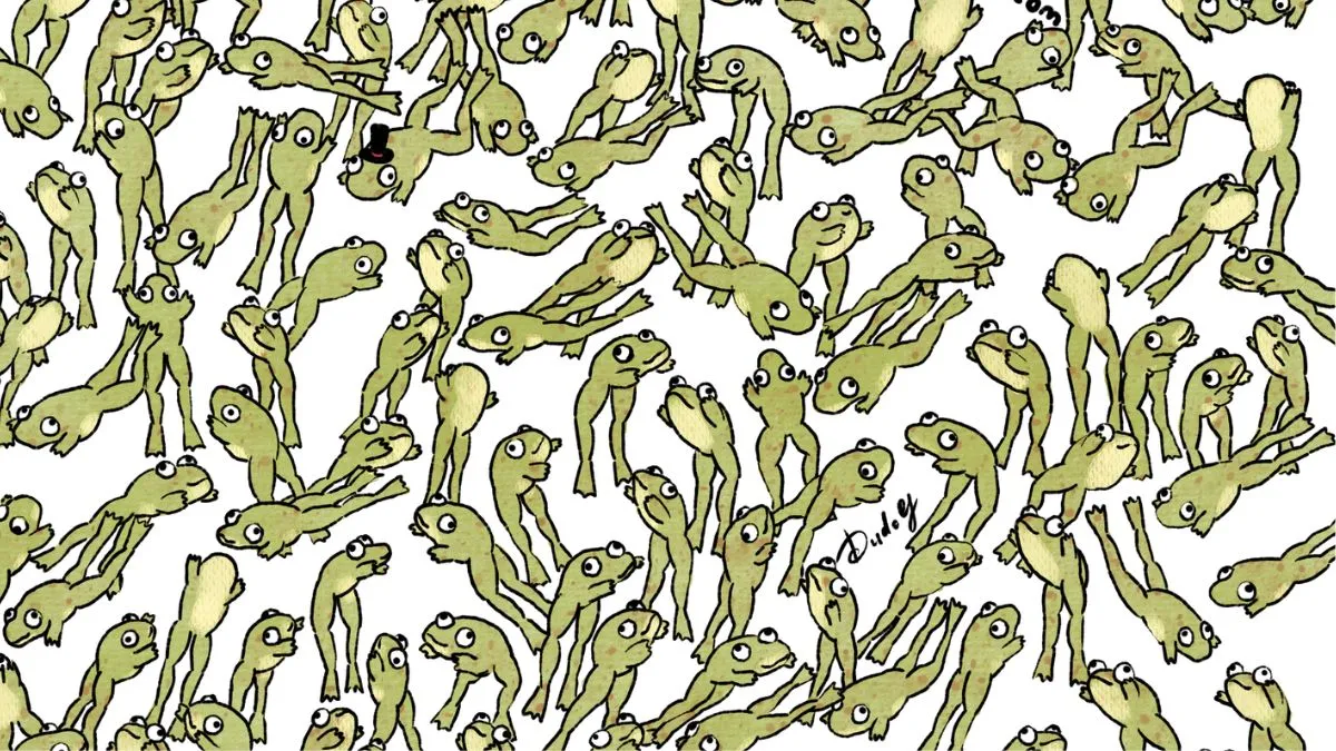 Which frog is not leaping?