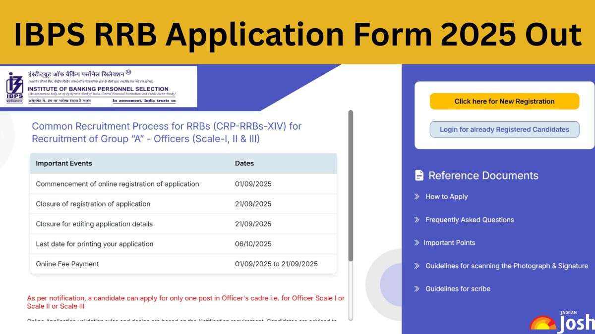 IBPS RRB Apply Online 2025 Begins for 13217 Vacancies, Direct Online Application Form Link Here