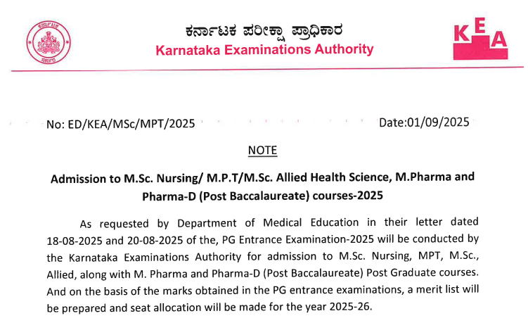 KEA PG 2025: Entrance Test Registration Begins Tomorrow at cetonline.karnataka.gov.in/kea; Details here