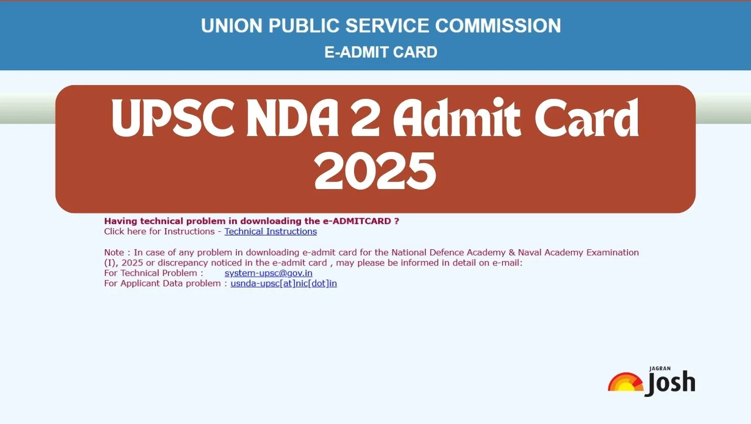 Download the UPSC NDA 2 Admit Card