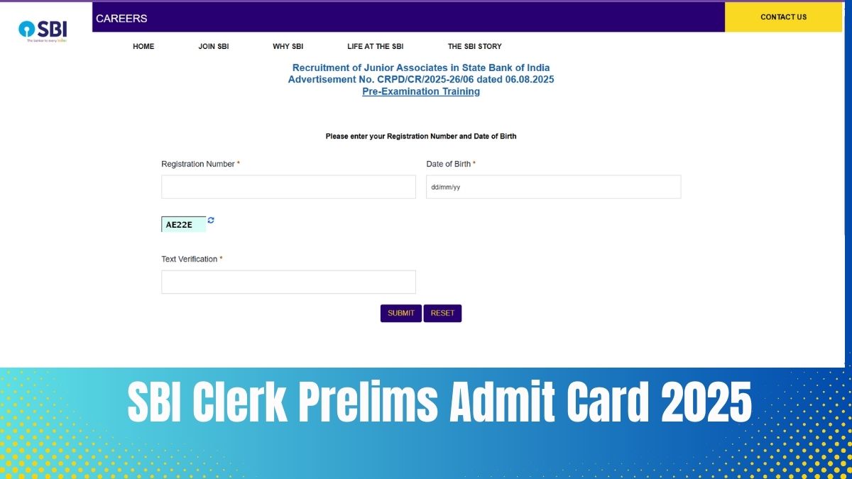 SBI Clerk Admit Card 2025: एसबीआई क्लर्क प्रीलिम्स एडमिट कार्ड sbi.co.in पर जारी, ये रहा कॉल लेटर लिंक