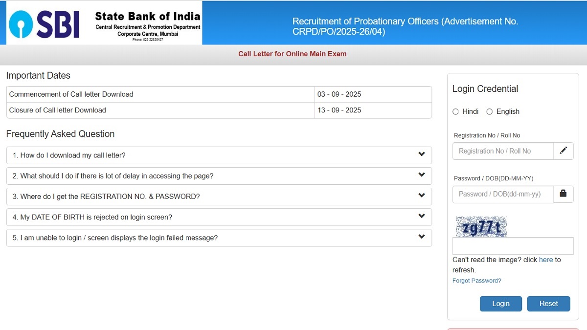 SBI PO Mains Admit Card 2025 Out at sbi.co.in, Download Phase 2 Call Letter PDF - Link Here