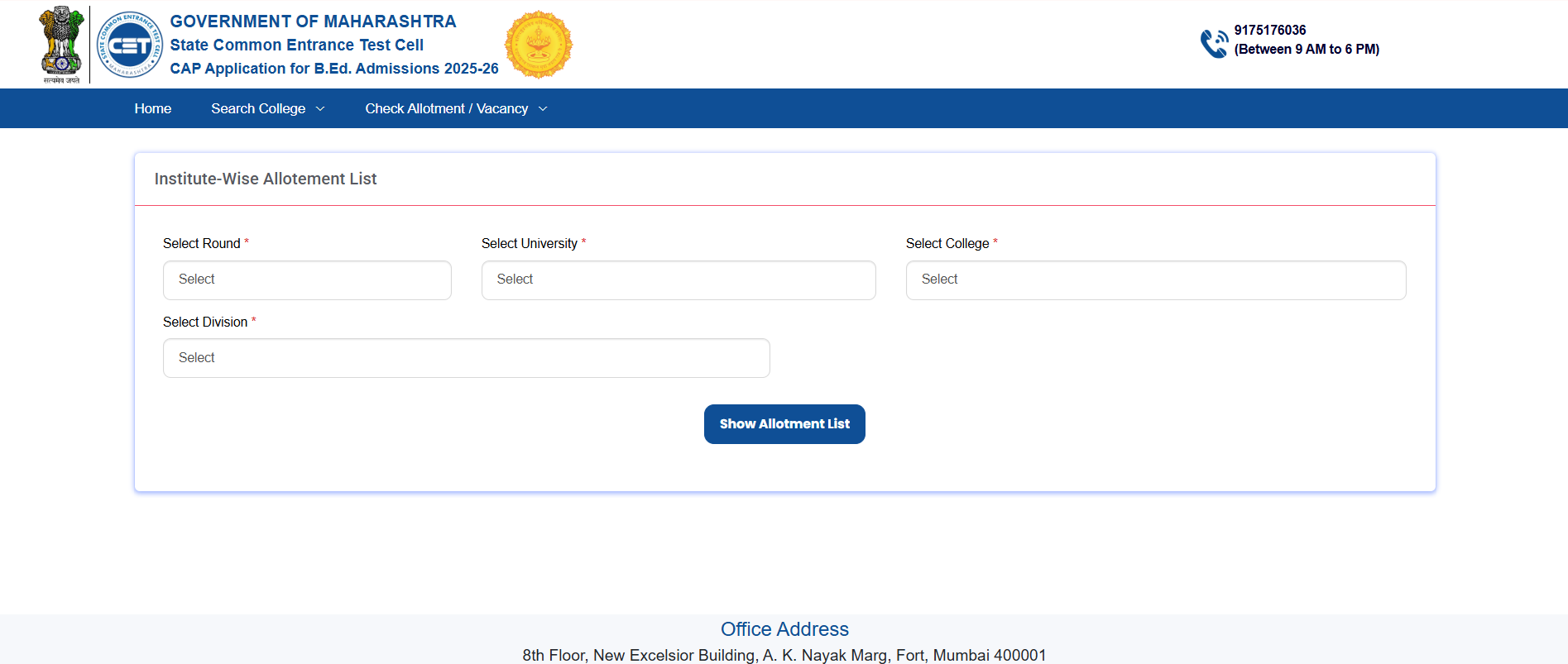 MAH BEd CET 2025 CAP Round 3 Vacant Seats Schedule Released; Check here