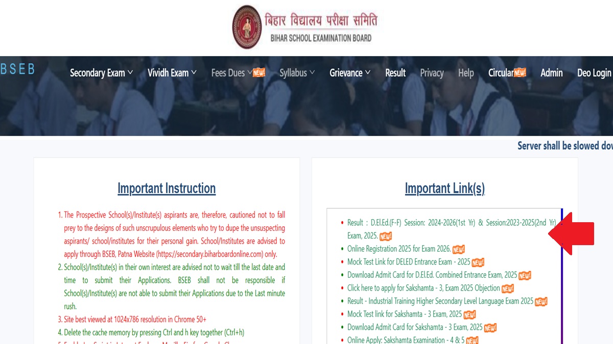BSEB DElEd Result 2025 Declared at secondary.biharboardonline.com, Get Direct Link Here