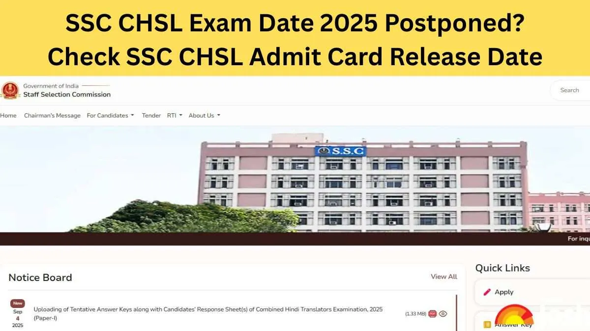 SSC CHSL Exam Date 2025