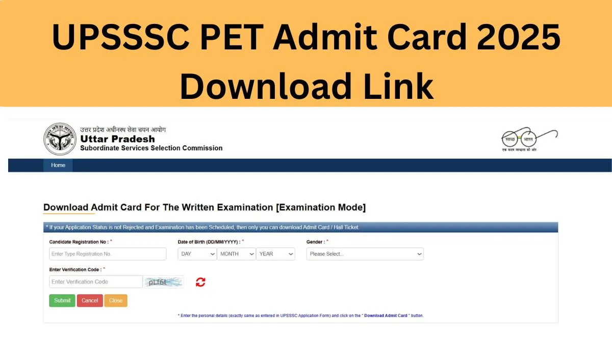 UPSSSC PET Admit Card