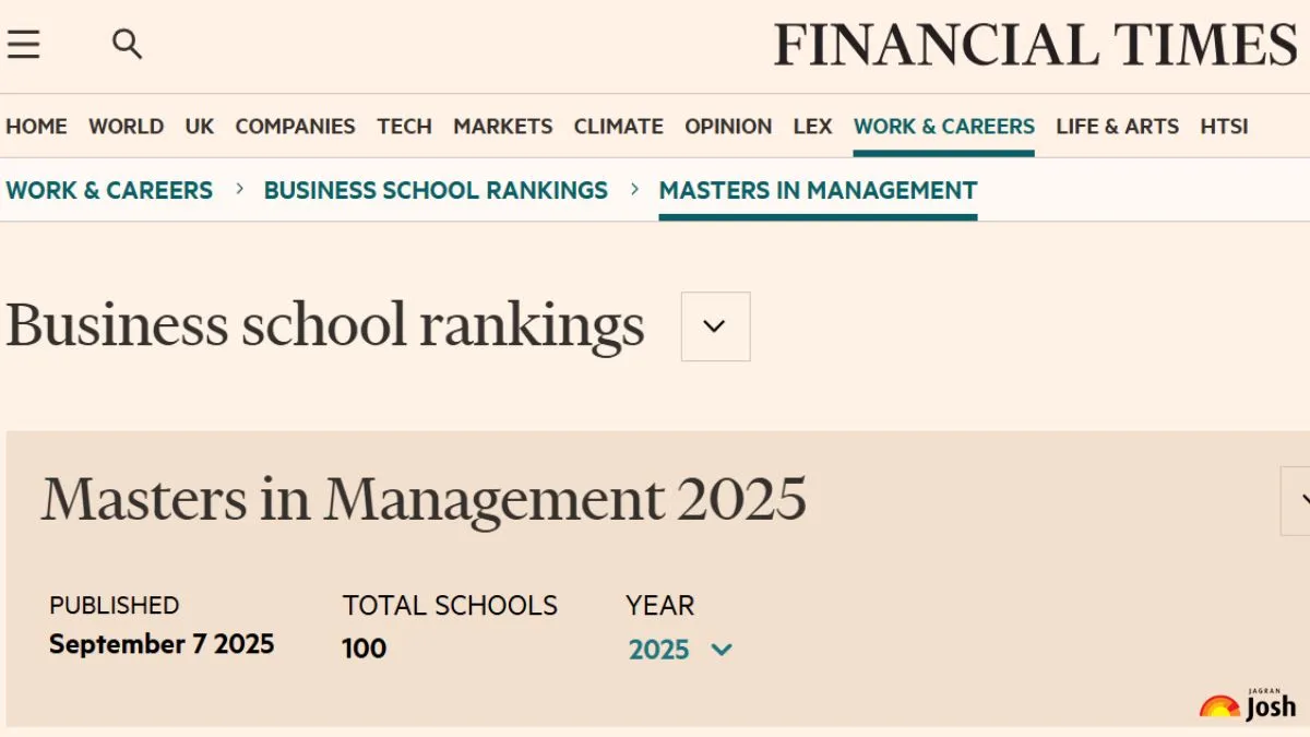 Financial Times Business Schools Rankings 2025