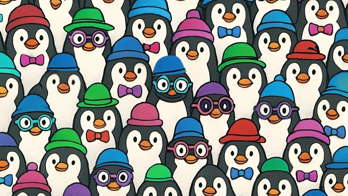 Optical Illusion IQ Test: Spot the hidden number “7” among the Penguins using your Tetra-Chromacy Eye-Vison in just 7 Seconds!