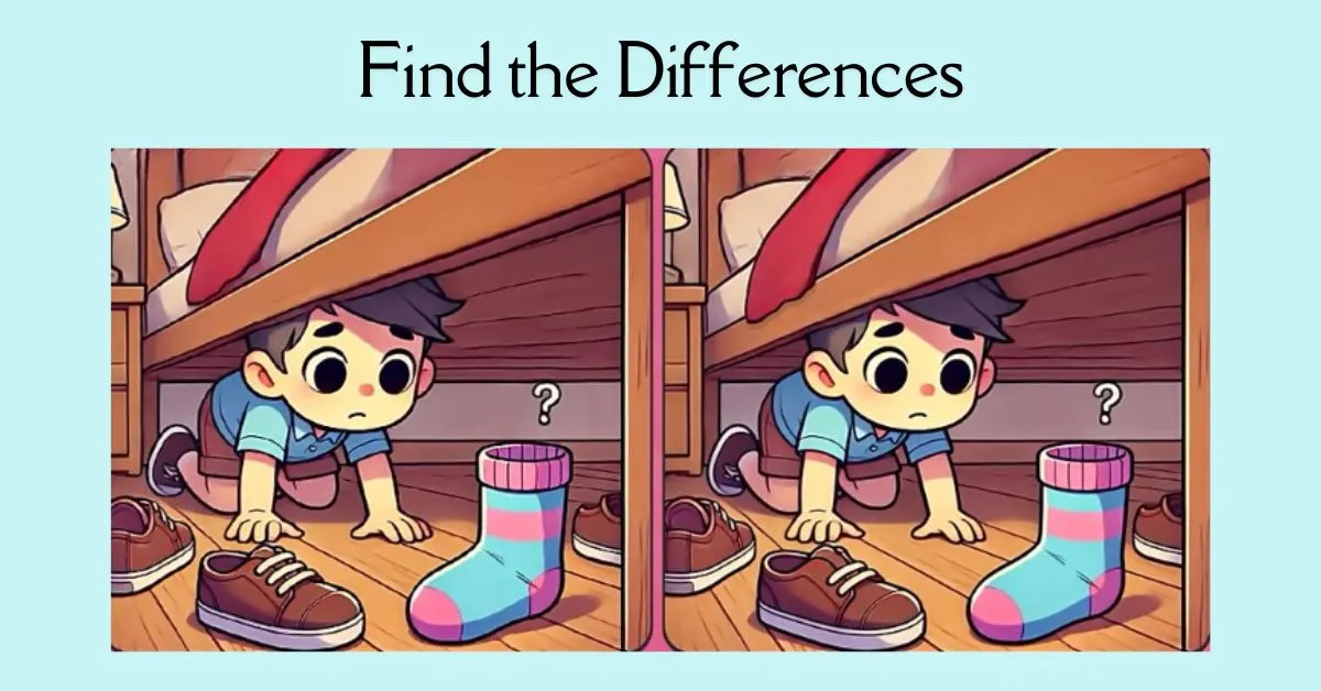 FInd 3 Differences in Boy Hiding Under Bed