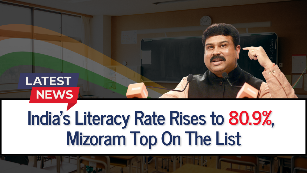 India’s Literacy Rate Rises to 80.9%, Mizoram Top On The List
