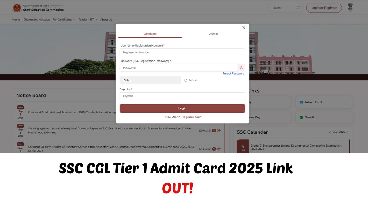 SSC CGL Tier 1 Admit Card 2025 Link: एसएससी सीजीएल एडमिट कार्ड ssc.gov.in पर जारी, ये रहा Direct Link