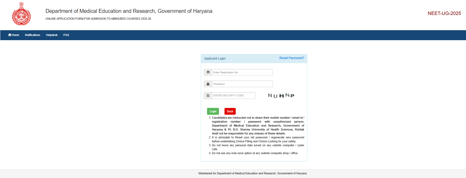 Haryana NEET UG 2025 Round 2 Counselling Registration Starts