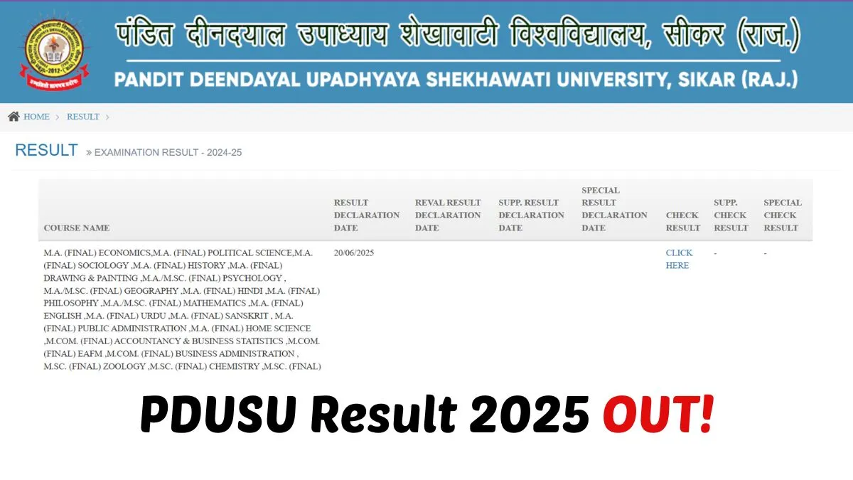 PDUSU Result 2025 OUT